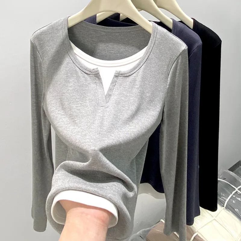 Women Summer Fashion Long Sleeve Korean Slim Tops