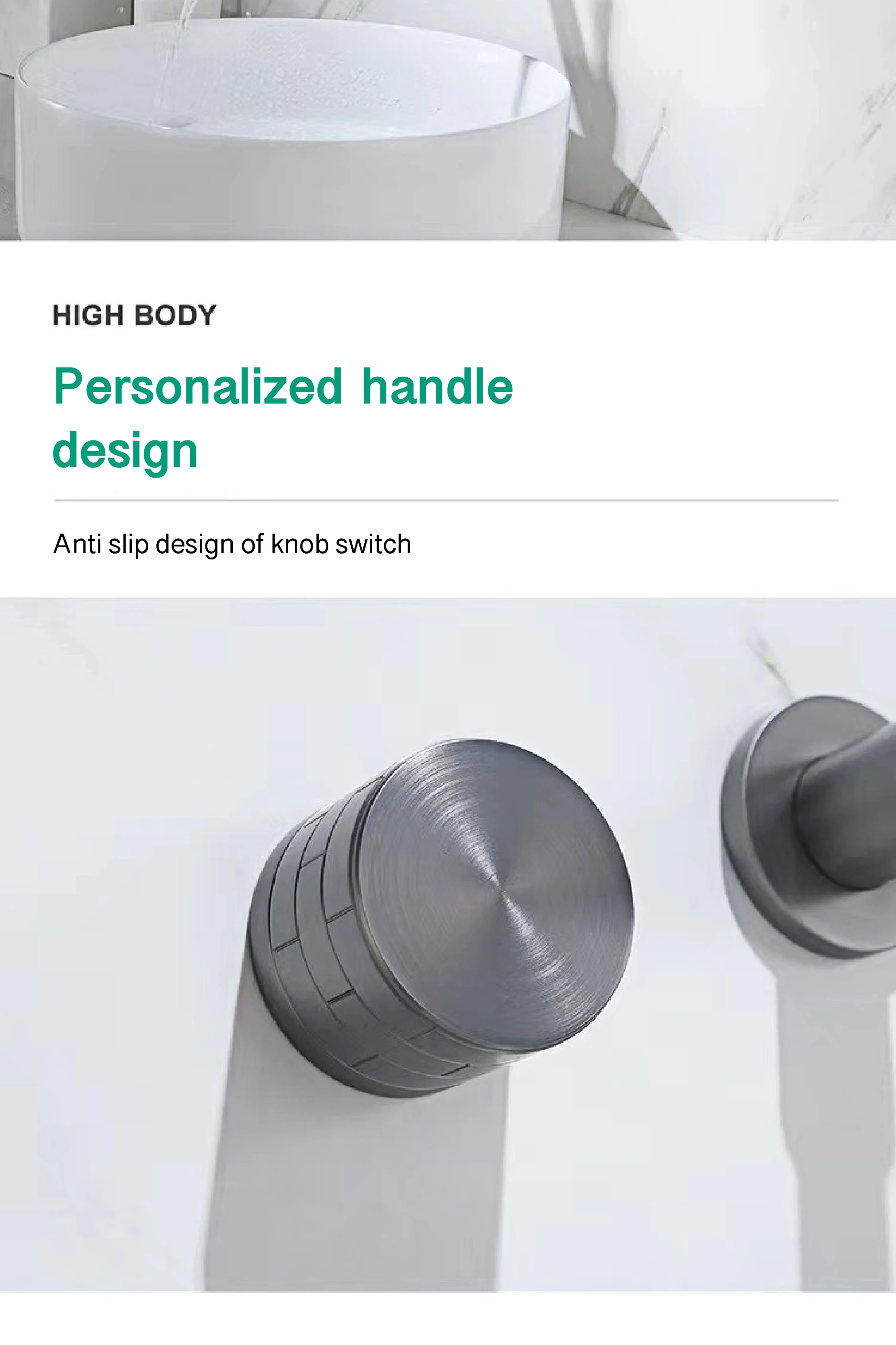 AITANA luxury brass brushed nickel bathroom faucet with simple embedded design and dual hole hot and cold water basin Mixer