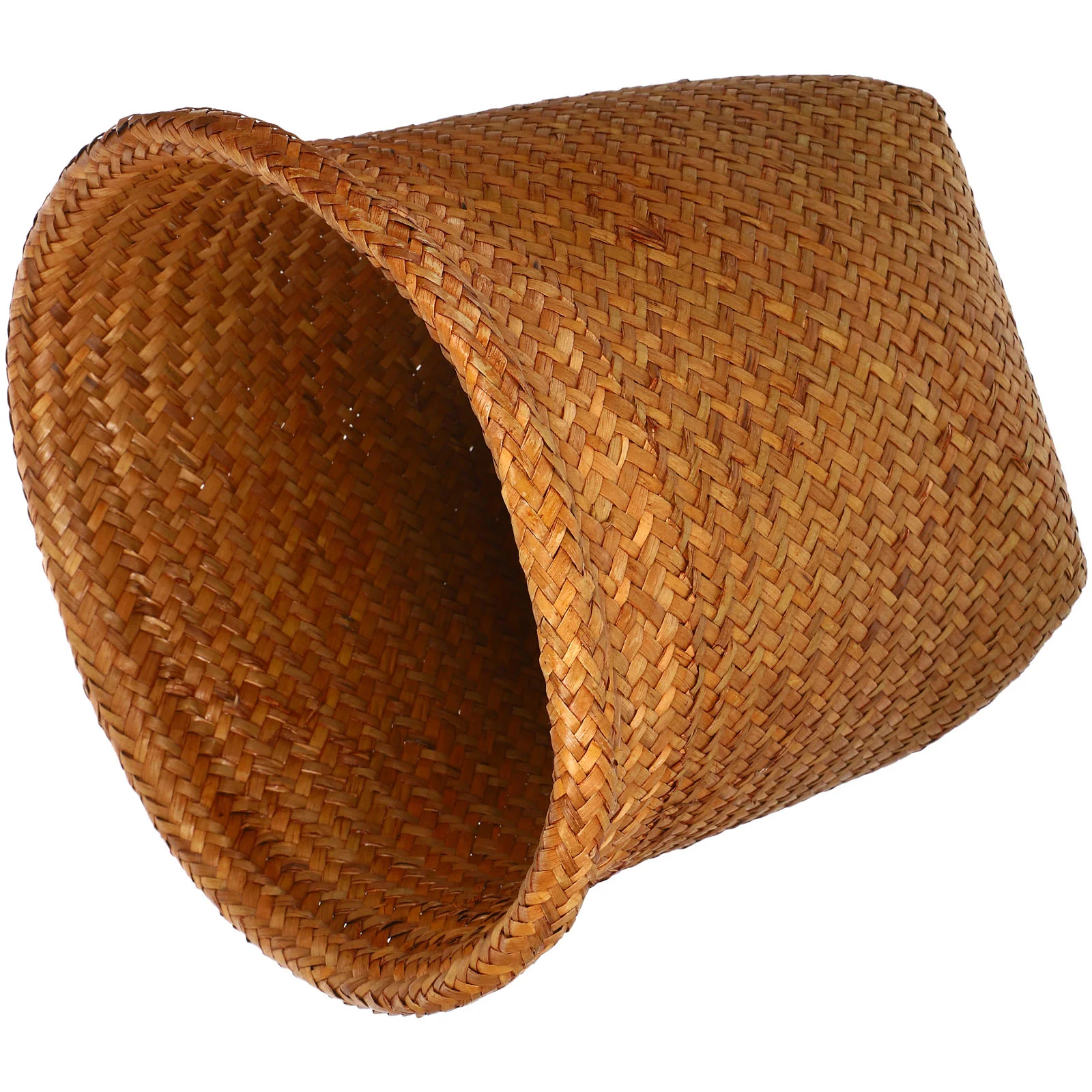 

Basket Trash Can Woven Storage Wicker Waste Garbage Rattan Bin Laundry Sundries Wastebasket Paper Container Baskets Seagrass
