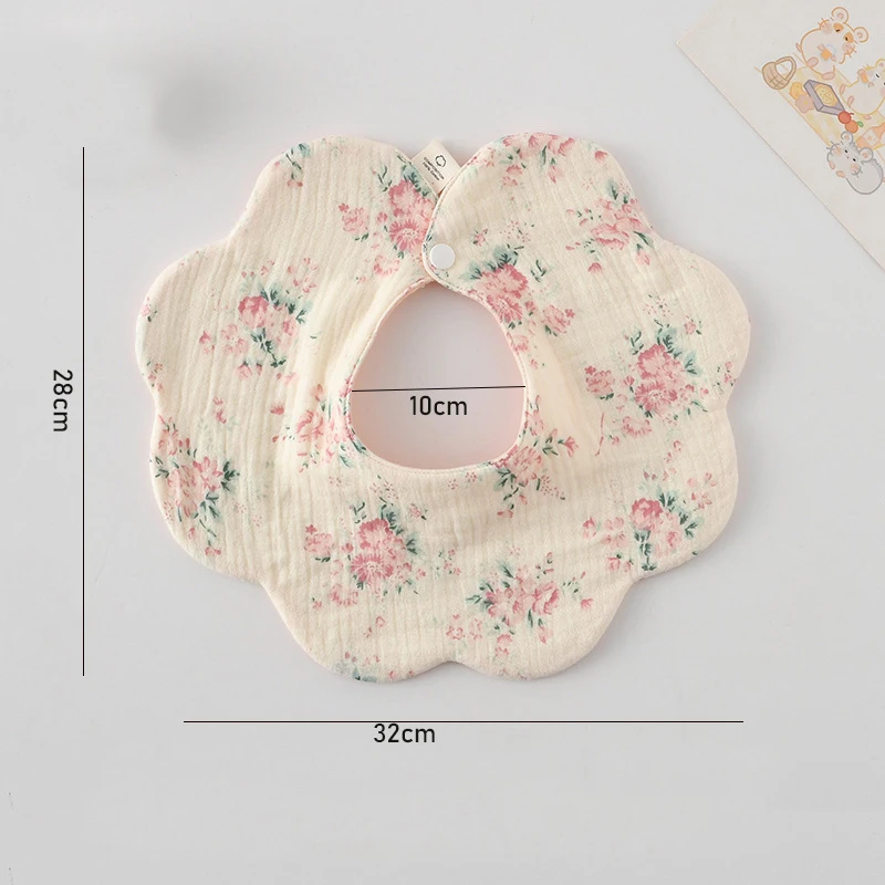 새로운 양면 사용 가능한  턱받이, 용 웨이브 레이스 침 흡수 타월, 부드러운 면 소재 트림 천,  용 턱받이