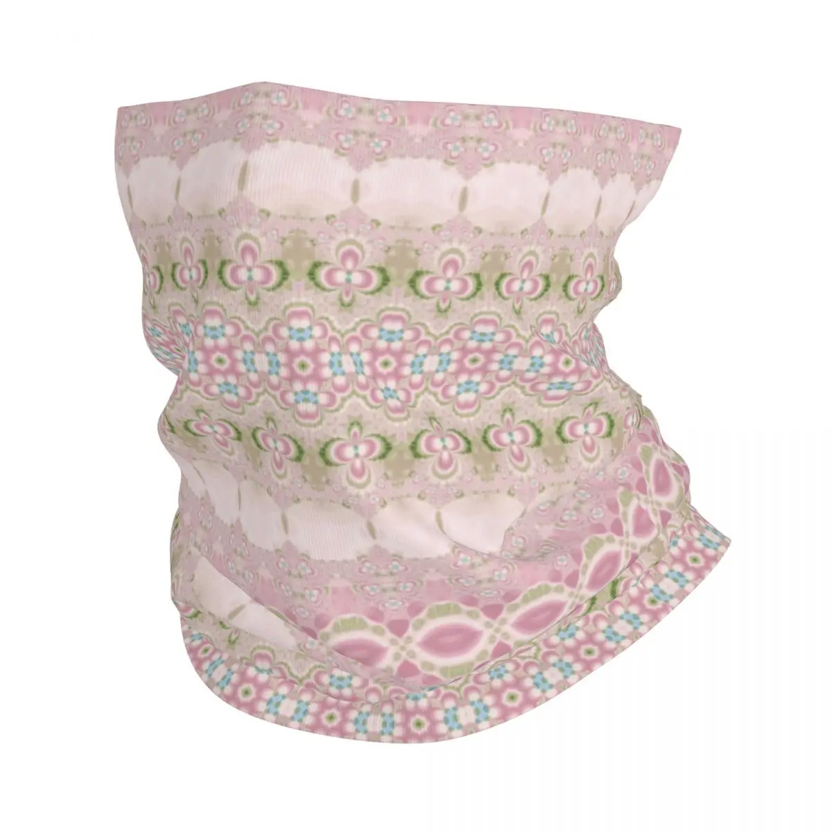 

Boho Pink Floral Pattern Bohemian Bandana Neck Gaiter Printed Balaclavas Mask Scarf Multi-use Headwear Running Adult Winter