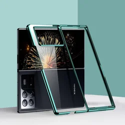 Ultra Thin Plating Clear Hard PC Phone Case with Camera Protection for Mix Fold 3 (Green)