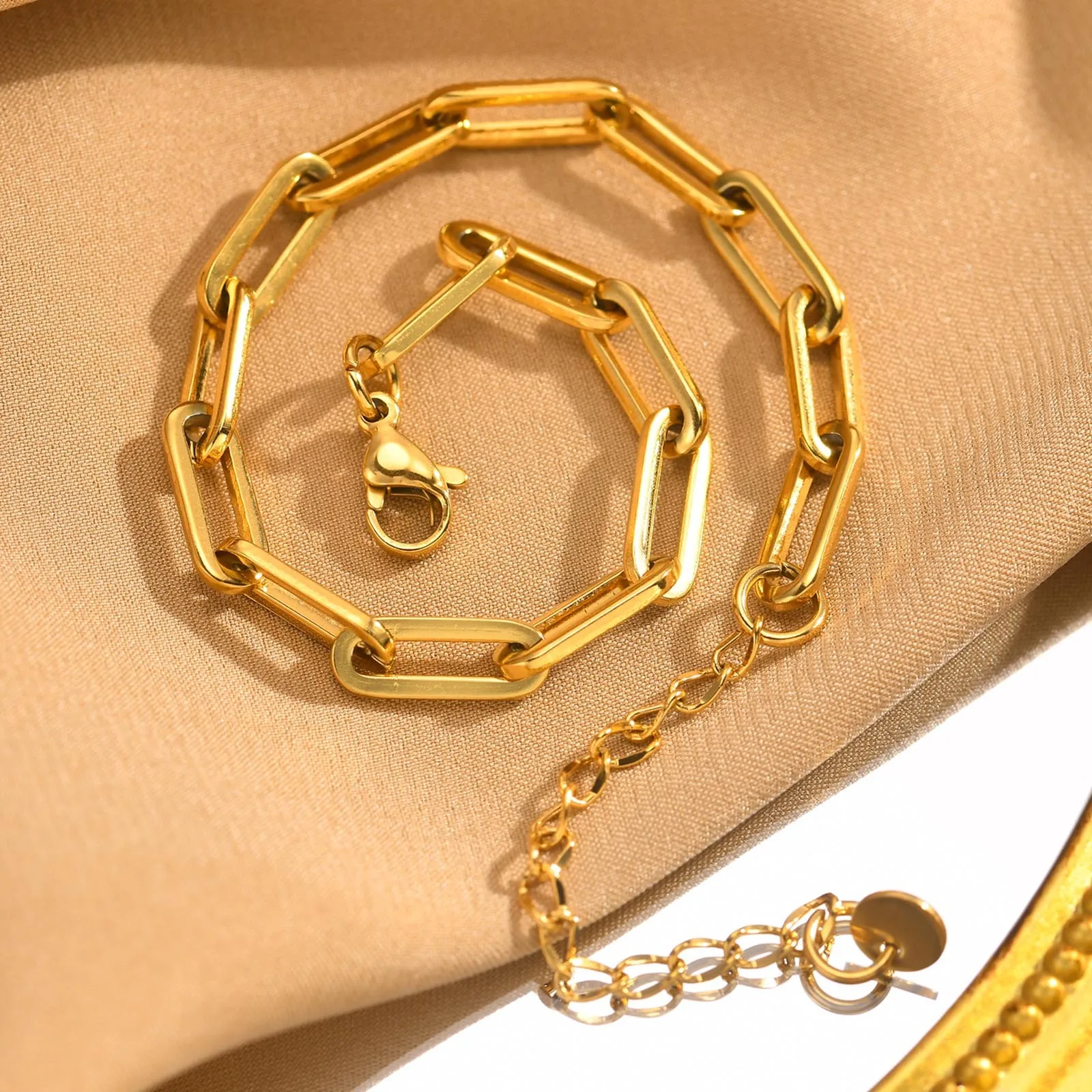 2 Stück/Set goldfarbene Armbänder für Männer und Jungen, Edelstahl-Kettenglieder-Armband-Geschenke, trendige Unisex-Schmuckgeschenke – Detail 6