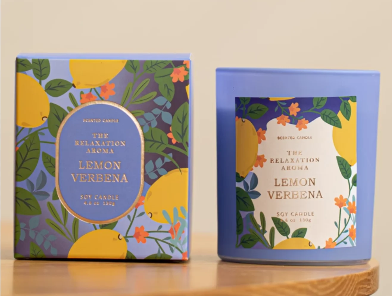 Aromatherapy Candle Gift Box Lemon Whiplash for Women's Bedroom with a Unique Premium Fragrance