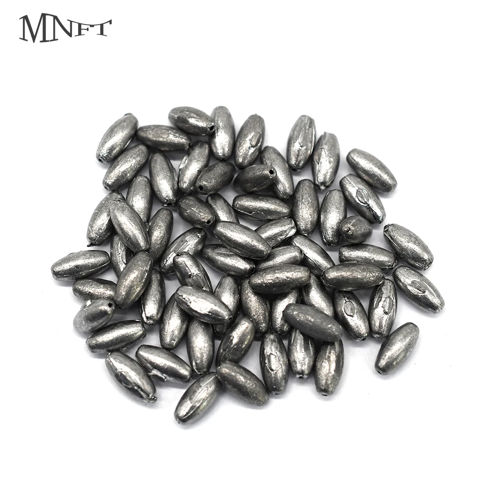 MNFT 500Pcs Olive Shape Lead Sinkers Pure Lead Making Fishing Sinker