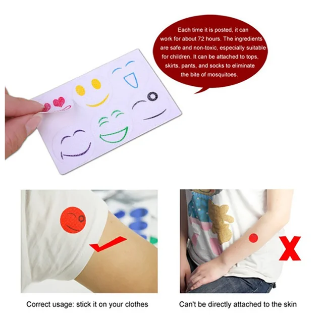 120Db/60Db Szúnyogmatricák Diy Szúnyogtaszító Matricák Javítások Rajzfilm Mosolygós Arc Meghajtó Repelle - Image 5
