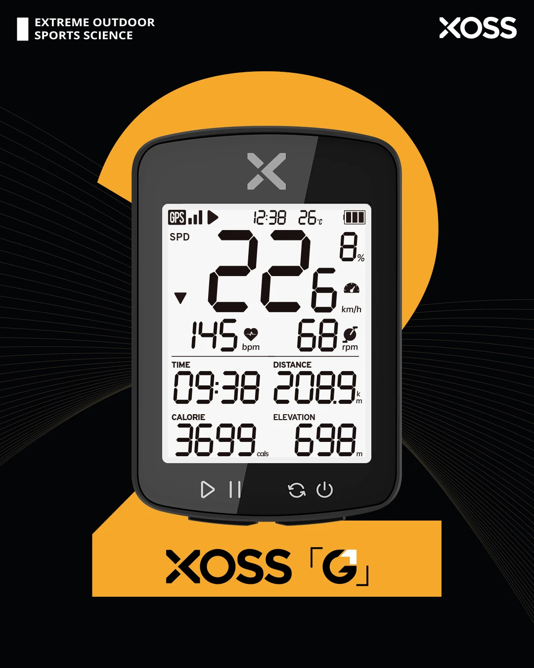 Description Picture 3 of itemXOSS G2 Bike Computer Wireless GPS Cycling Speedometer Waterproof ANT+ Cadence Speed Smart Bicycle Odometer Roadbike MTB
