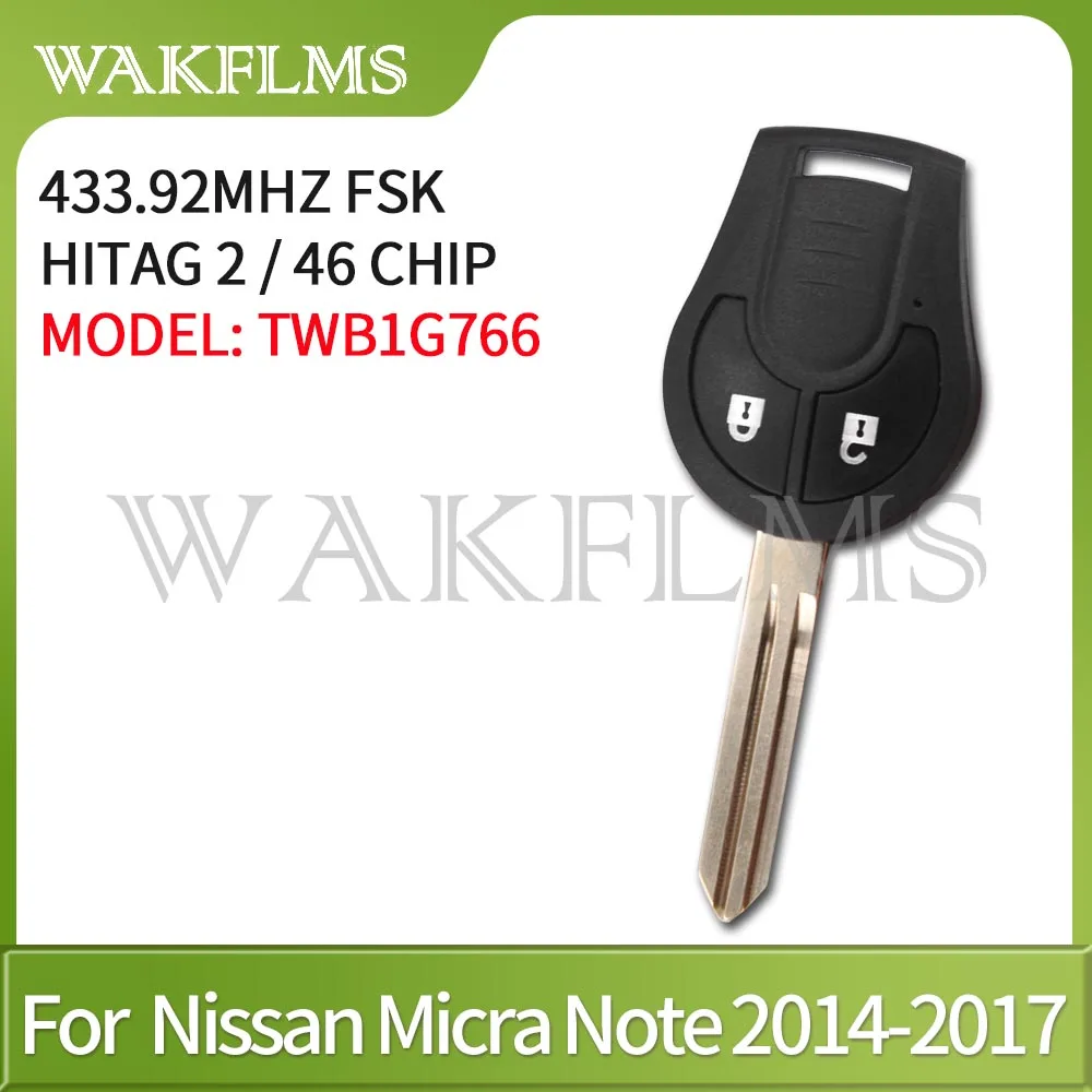 433MHz 7961A Remote Key For Nissan Micra Note 2014 2015 TWB1G766 not compatible with TWB1U761
