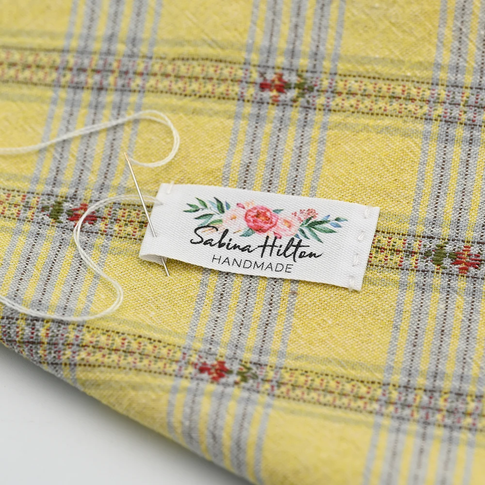 Custom Clothing Labels - Organic Cotton Ribbon with Logo or Text, Handmade