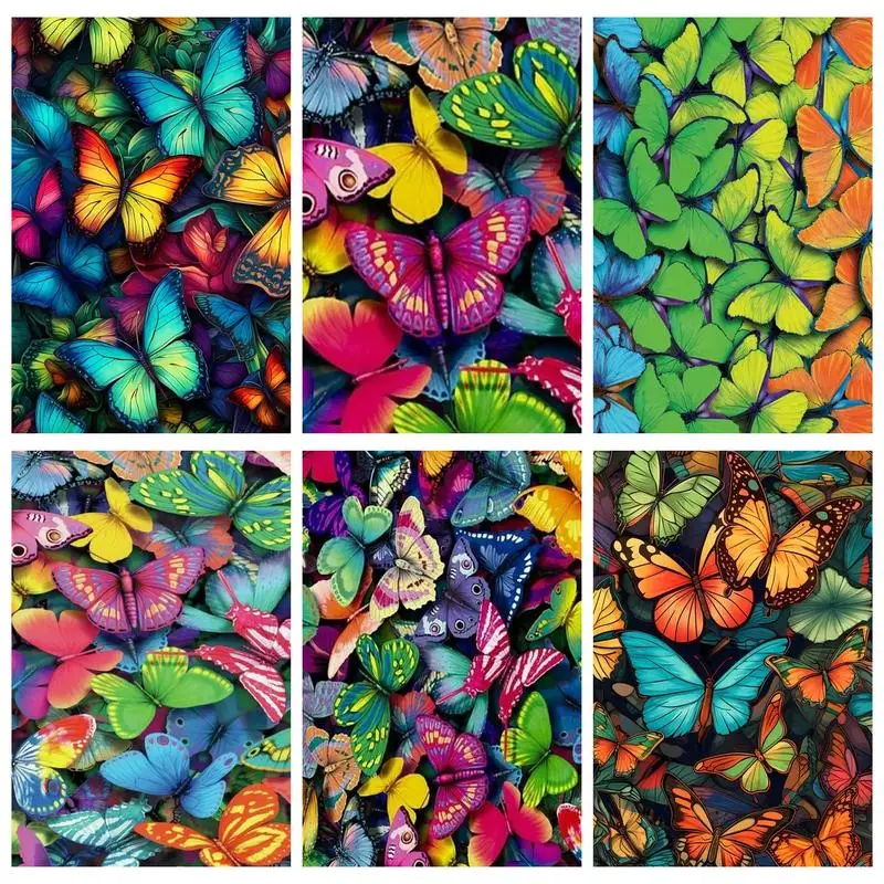 

RUOPOTY painting by numbers butterfly Decorative paintings Handicraft wall art picture Wall Decor
