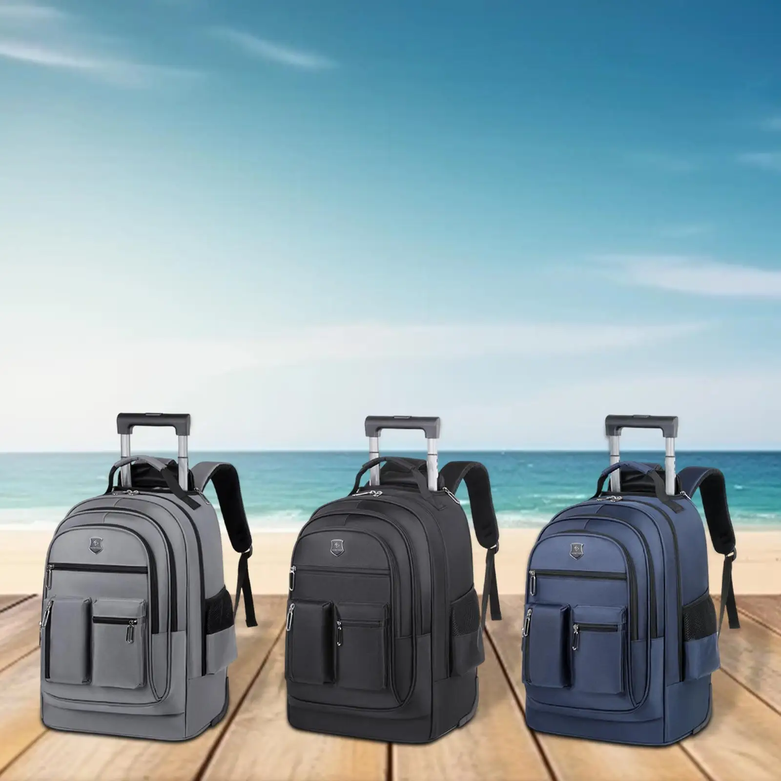 Travel Backpack with Wheels Lightweight Trolley Business Cabin Bag Rolling Laptop Briefcase for Women Men Business Travel Adults