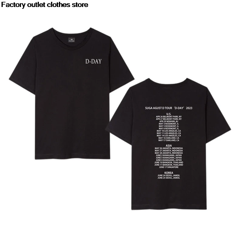 2024 neue kpop suga agust d tour T-Shirt Mode Baumwolle O-Neck T 
