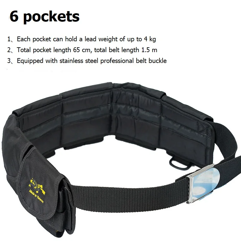 Diving Weight Belt with 6 Pockets – Quick Release Lead Bage Diving ...