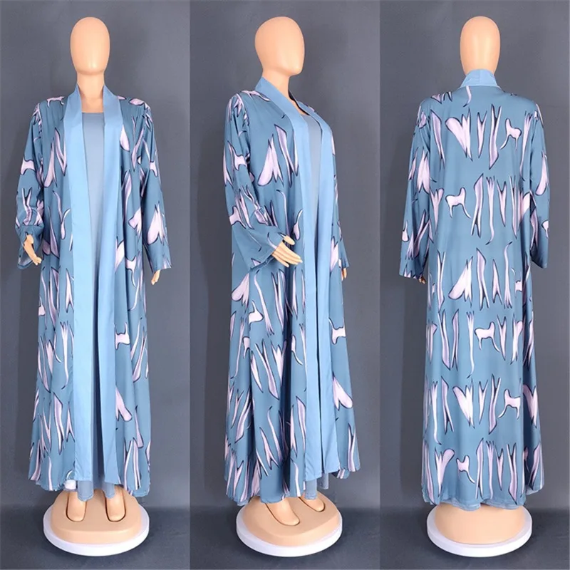 Musulman Ensembles Dubai Turkey Abayas For Women Muslim Kaftan Long Dress 2 Piece Set Islamic Clothing Djellaba Femme Boubou