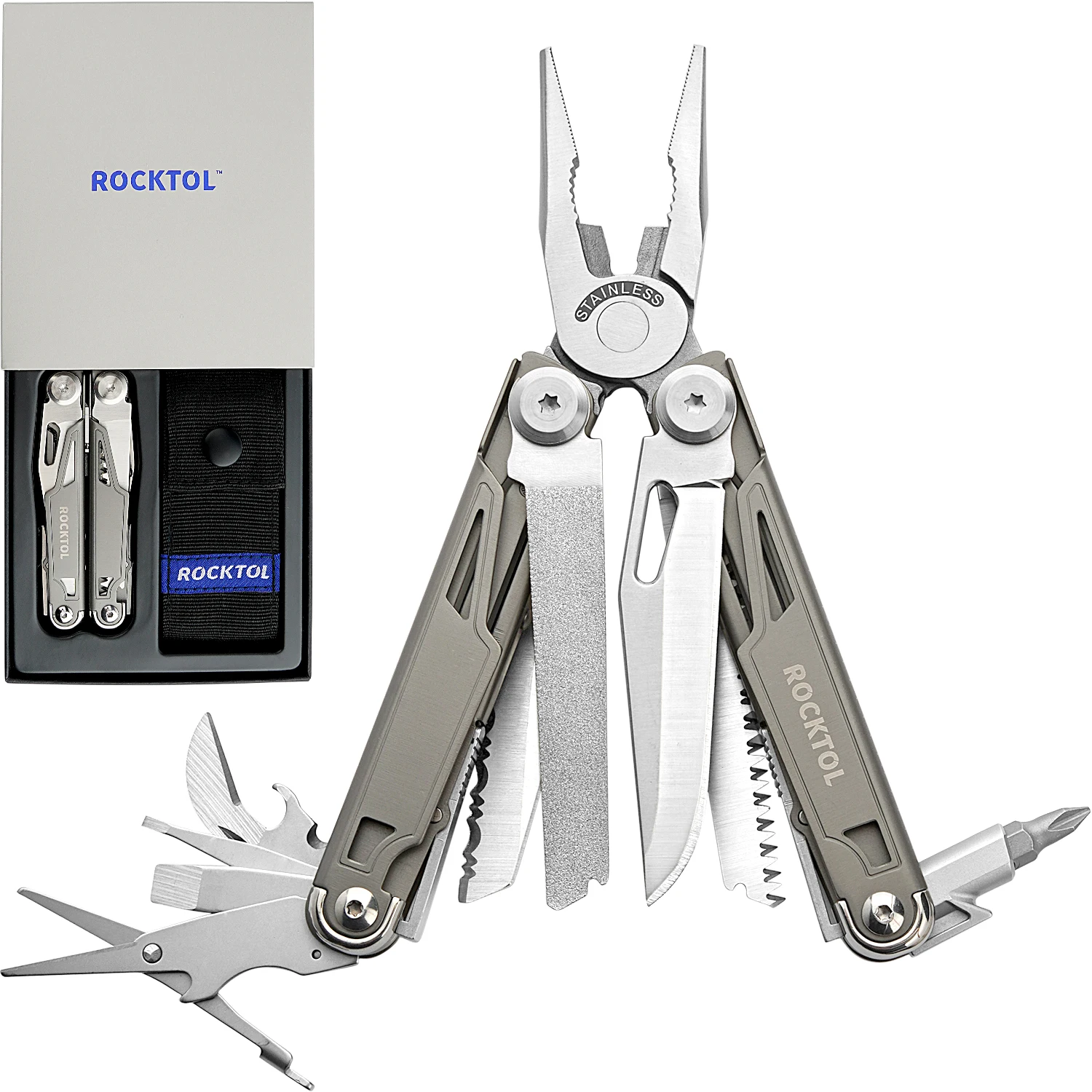 rocktol-multitool-pinze-multitool-19-in-1-con-impugnatura-placcata-in-titanio-bloccaggio-di-sicurezza-strumento-edc-leggero-e-guaina-in-nylon-fo