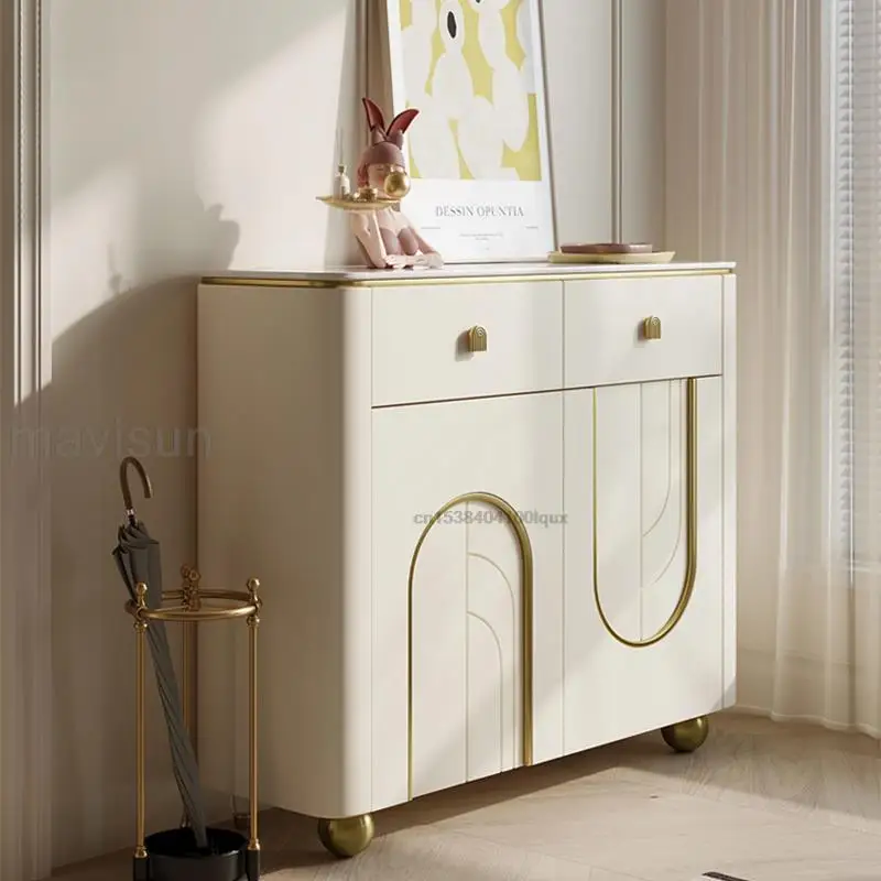 

Cream Style Drawers Buffet Shoe Cupboards With Three Solid Wood Press Cabinet Furniture White Door Living Room Display Sideboard