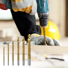 

6pc Drill Bit Woodworking Drilling High-speed Steel Carpenter Crafting Metal Plastic Hole Grooving Replacement Accessories