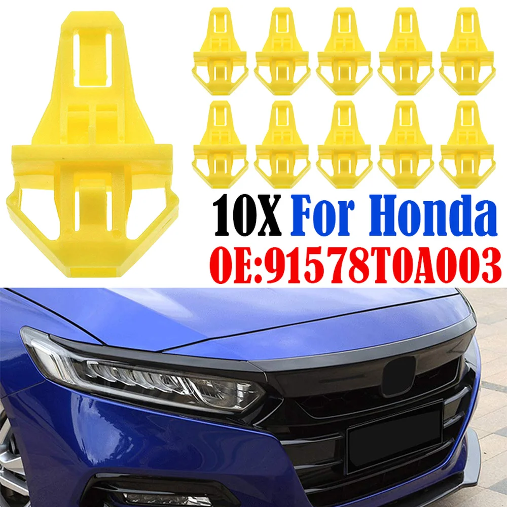 10pcs Car Grille Bumper Moulding Fastener Clips Nylon Rivet Yellow