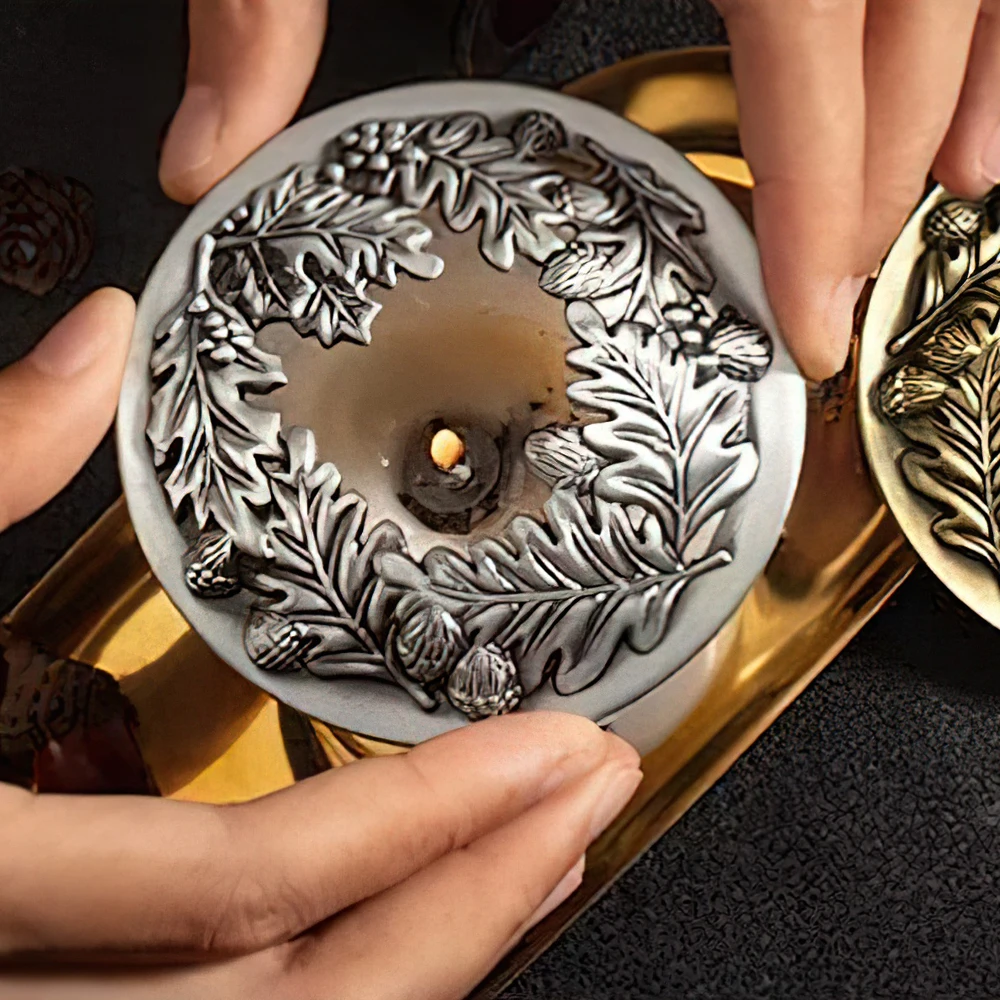 Candle Topper Branch Jar Lid Alloy Cover Carving Hollow Leaves Pattern Candles Shade Sleeves Big/Small Retro Decor Home SPA Yoga