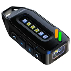 USB Rechargeable Multifunctional Magnetic LED Keychain Light for Outdoor and Emergency Use (Black)