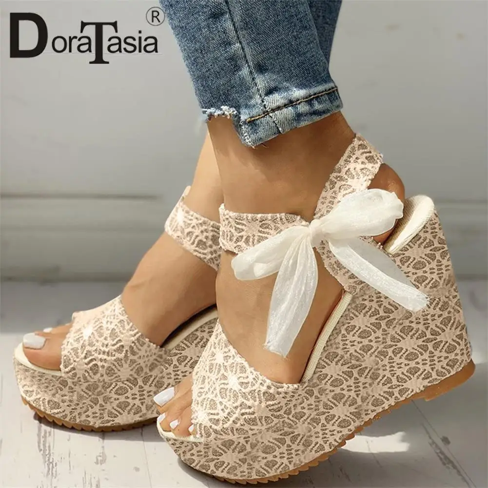

Big Size 42 New women's Platform Summer Sandals Fashion Lace-up Wedges High Heels women's Sandals 2023 Casual Party Shoes Woman