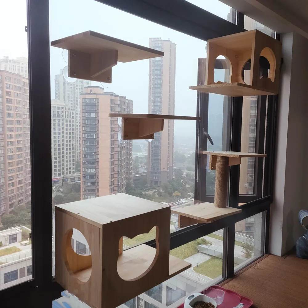 thumbnail image 2 of Cat Window Perch, Cat Scratcher - 40 Inch With Sisal Post, Height 2 of 13