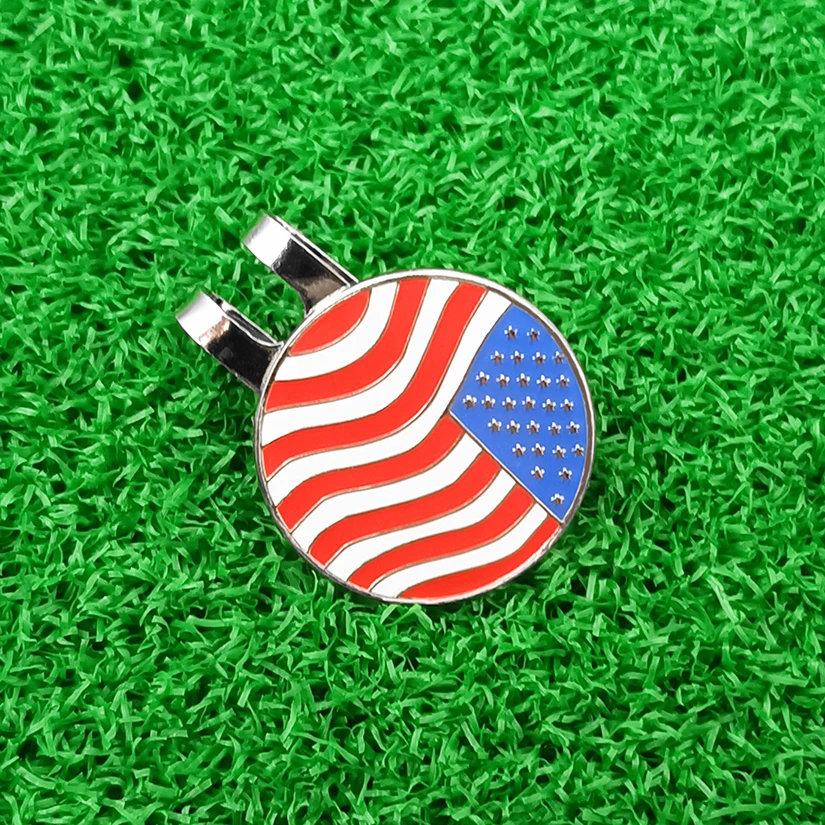 Golf Ball Marker American Flag with Magnetic Hat Clip Men and Women Golf Accessories and Gift Ideas Stylish Minimalist