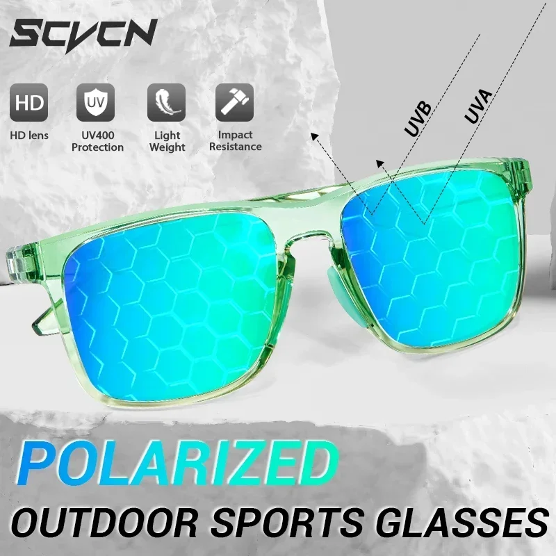 SCVCN Men Polarized Sunglasses Outdoor Sports Drving Hiking Glasses MTB Cycling Goggles Fishing UV400 Equipment Eyewear