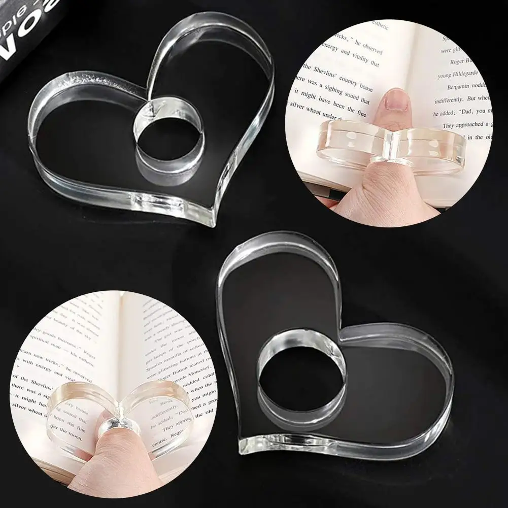 4 Sizes Creative Acrylic Book Page Holder Bookmark Hole Design Page