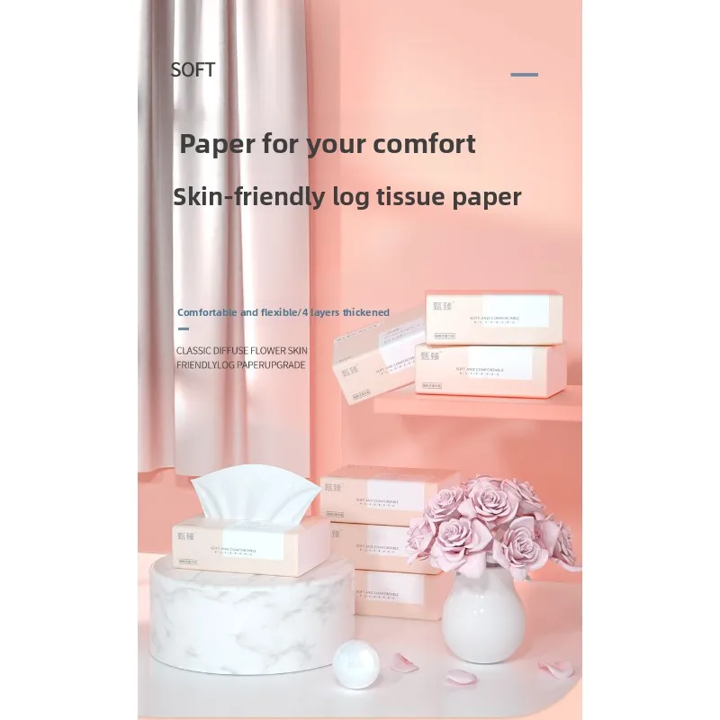 Small Tissue Paper, 128 Sheets/pack, 4 Layers, 32 Sheets/pack, Household Facial Tissue Paper, Portable Pull-out Tissue Paper