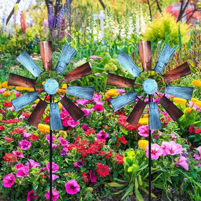 Kolibrie Windspinner – Metalen Windmolen Voor Tuin, Terras Of Gazon | Decoratief Windobject | 4-delige Set