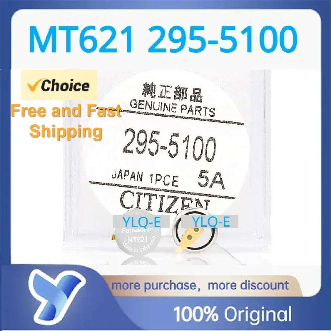 New Citizen Eco-Drive Battery Capacitor - Model MT621, Part #295-5100, Made In Indonesia