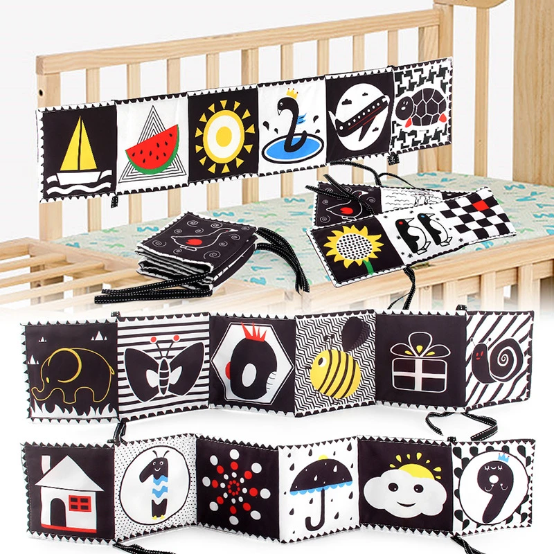 12 Pages Double Sided Black And White Bed Wrapping Book For Newborn
