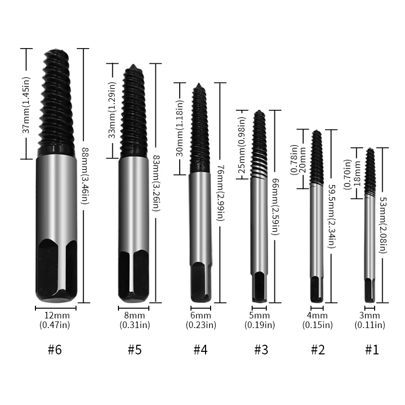 5 stücke 6 stücke gebrochene Kopfs ch raube Extraktor Mitte Metall bohrer Set einfach aus Entferner beschädigte Schrauben Bohrer Werkzeuge
