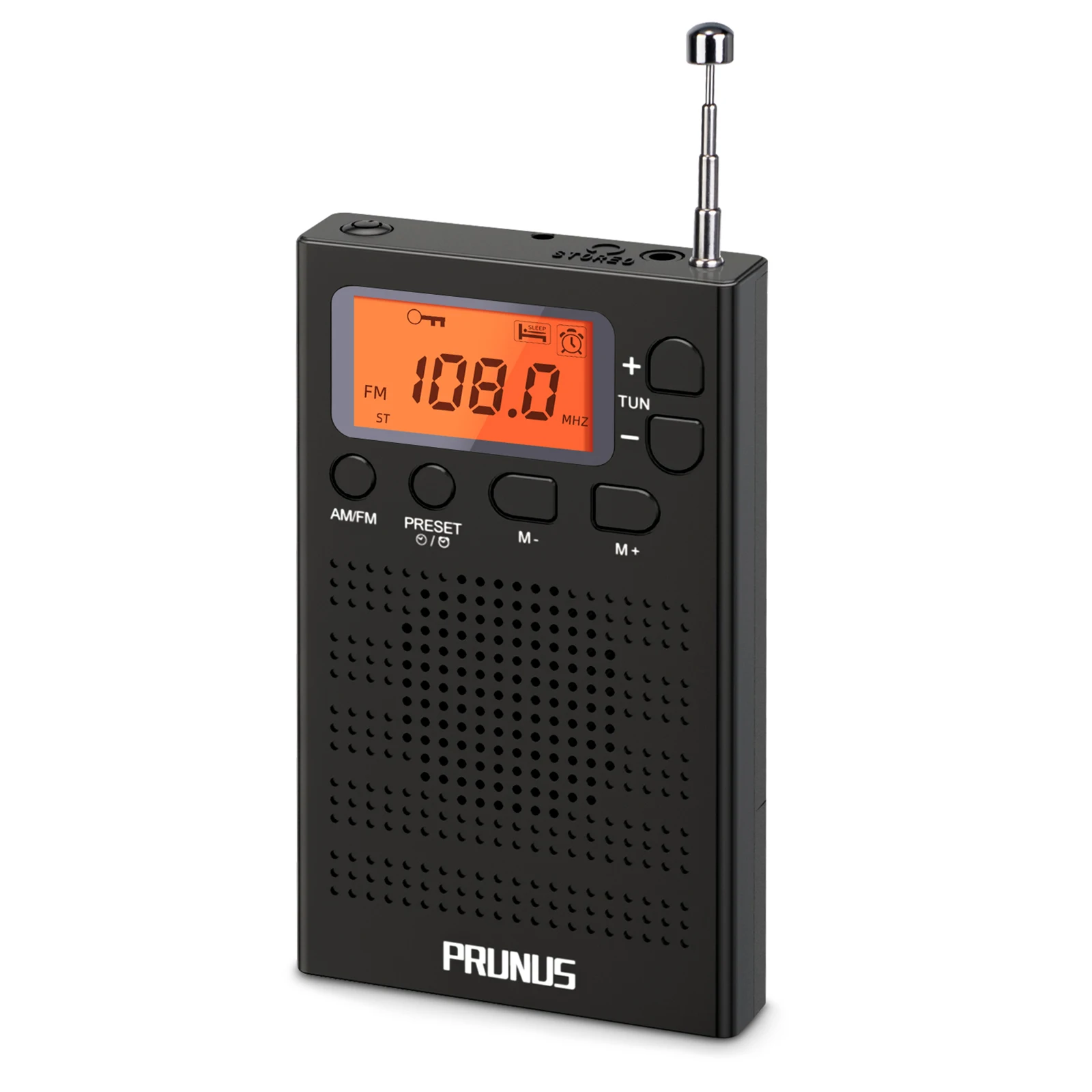 

Портативный FM-радиоприемник PRUNUS J-125, карманный радиоприемник AM, стереоколонка, часы, музыкальный плеер, батарейки AA