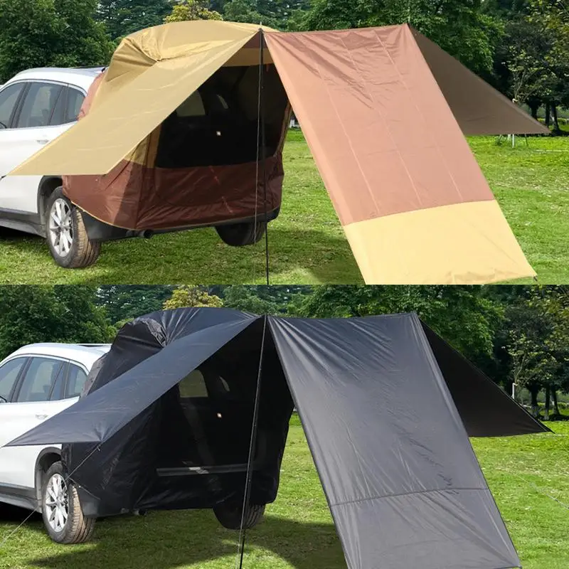 Camping Tent Car Rear Tent Portable Camping SUV Trunk Tent 3 Sided Extended Shade Outside Shelter For Car Camping Accessories