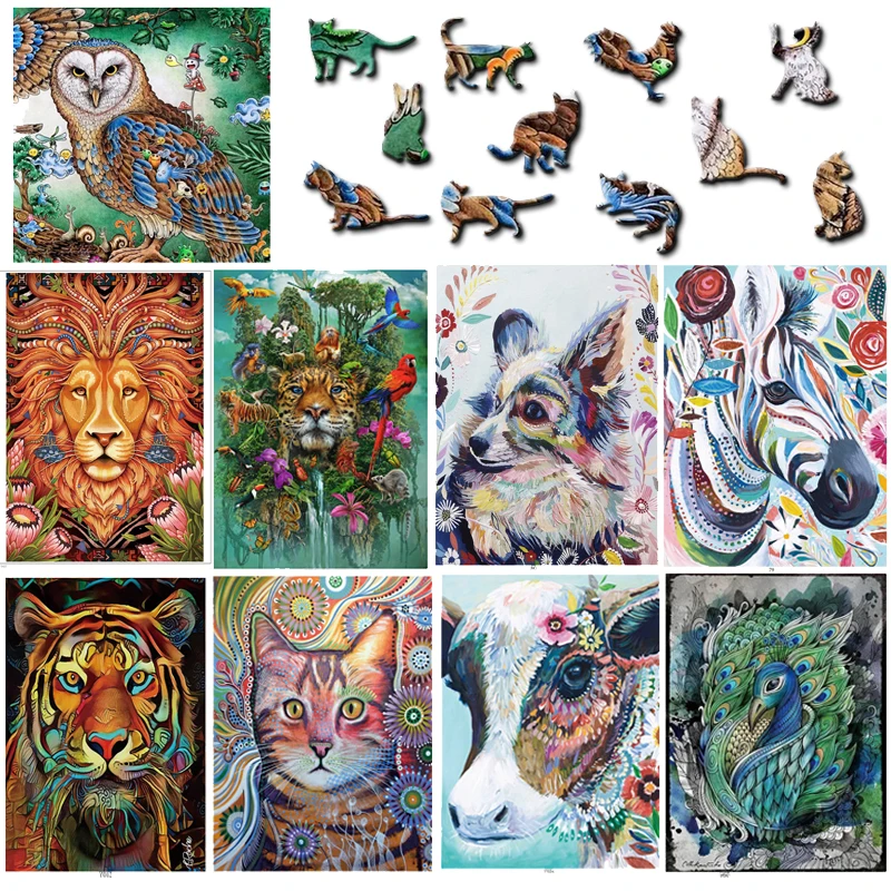 

Wooden Animal Puzzle Toy Puzzle Board Game Set Adult Children Puzzle Toy Baby Gift 3d Metal Puzzle Kids Toys Educational