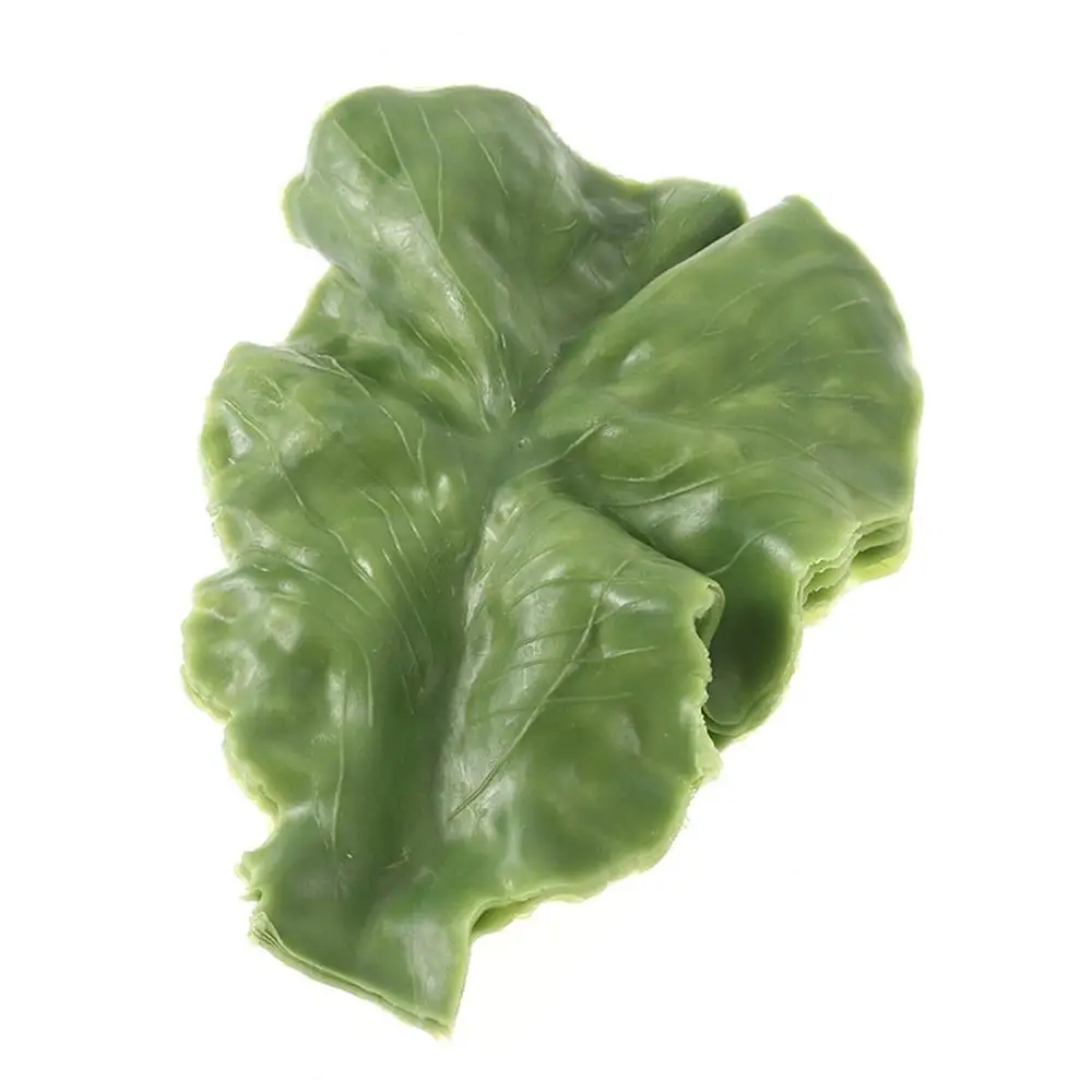 6 Stück künstliche Salatblätter, künstliches grünes Gemüse, realistischer Plastiksalat für die Dekoration von Feiertagen, Zuhause, Küchenschränken – Detail 4
