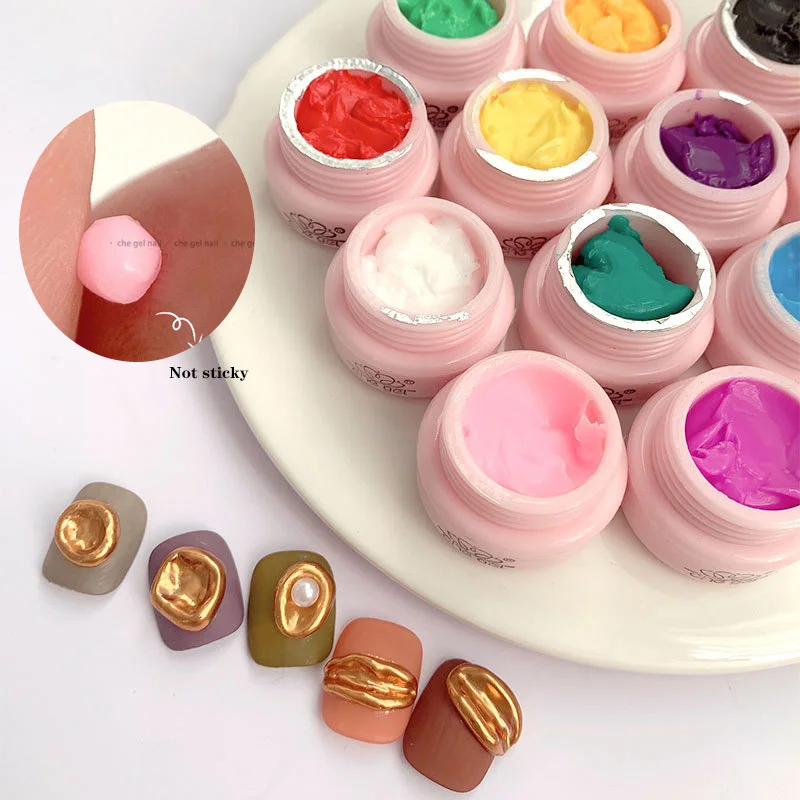 

1Jar Sculpture Plasticine Gum Soak Off Gel Nail Modeling Gel Carving Nail Acrylic Glue Soild 3D Sculpture Creative DIY Gel