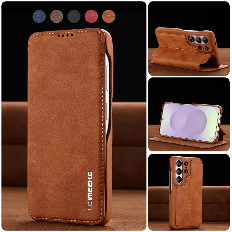 Premium Magnetic Leather Wallet Phone Case with Card Slots Cover