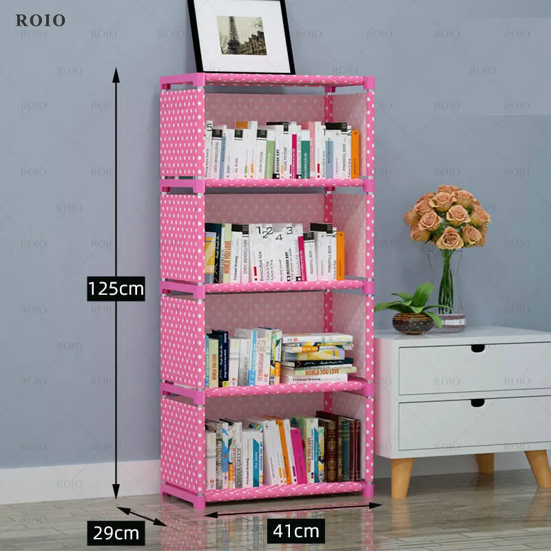 Simple Bookshelf 5Layer Storage Rack Easy to Install Magazine Bookcase