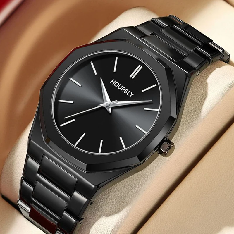 Men's Luxury Gold Quartz Wristwatch with Stainless Steel Band