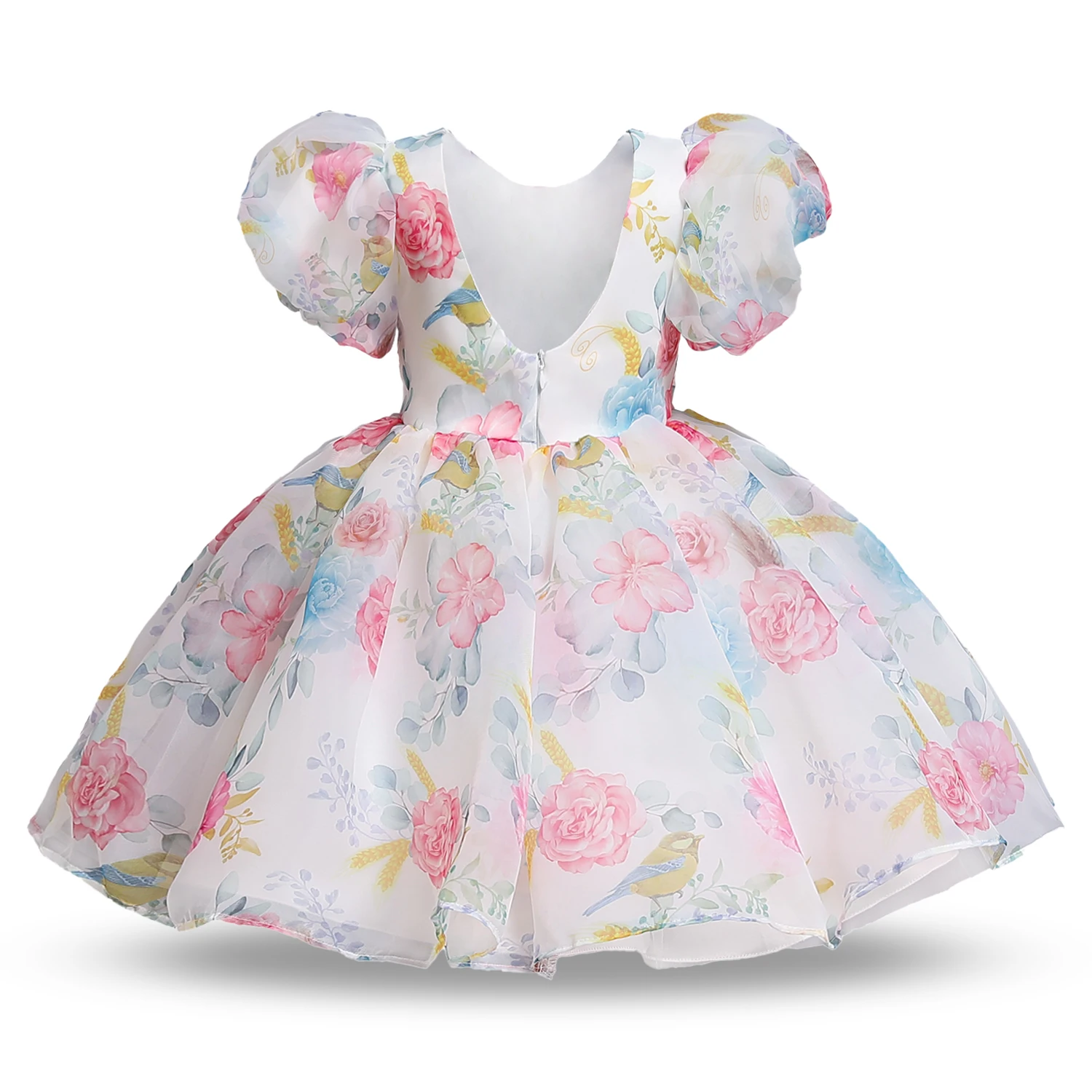 Girls Dress Princess Costume Fluffy Christmas Girls Princess Dress Flower New Year Baby Kids Wedding Party Prom Gown Tulle Elegant Summer Children Dresses