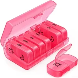 Bi - Daily Easy - Open Travel Pill Organizer with Privacy Protection (14Grids A)
