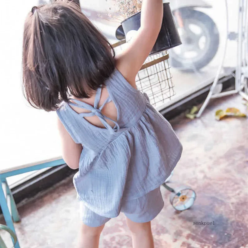 Baby Girl Cotton Clothing Set Tops + Short Pants Kids Summer Toddler
