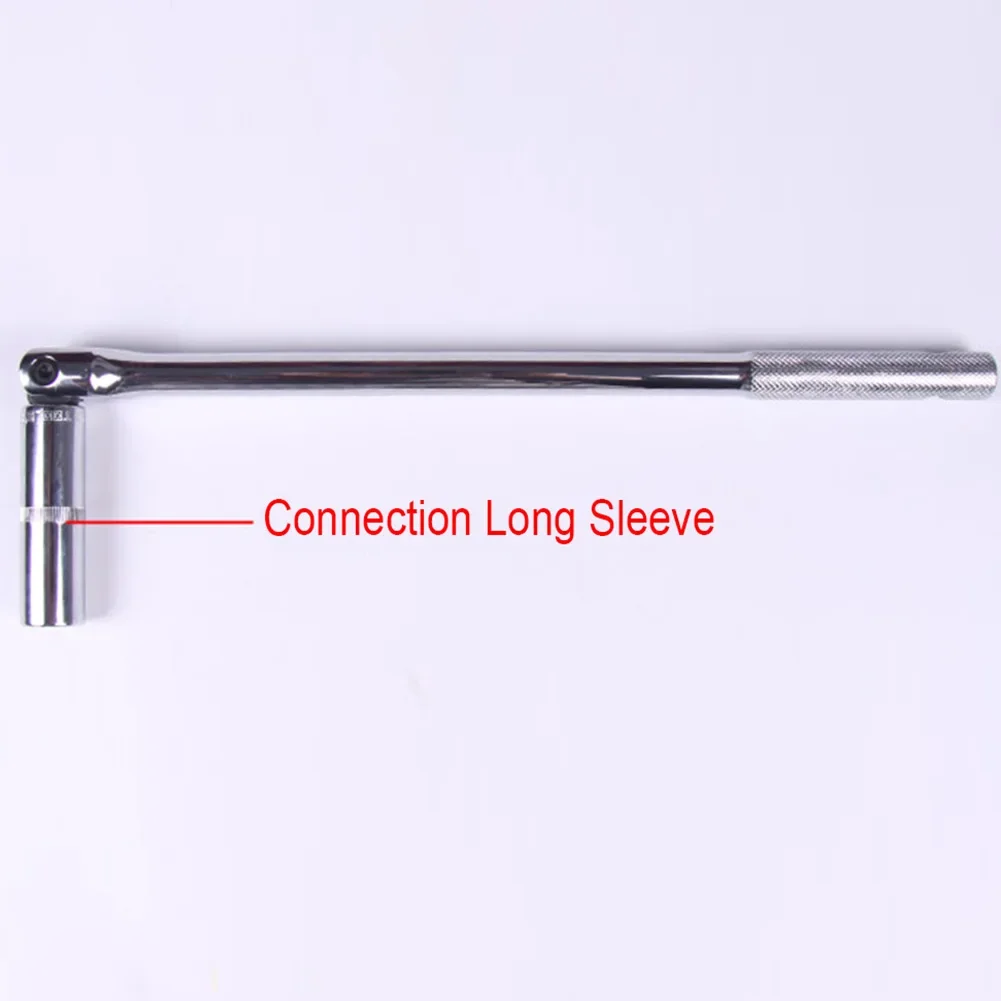 1/2'' Drive Breaker Bar Wrench Socket 10/15/18inch Extension 180-Degree Cr-V Flex Head and Engraved Non-slip Handle Repair Tools