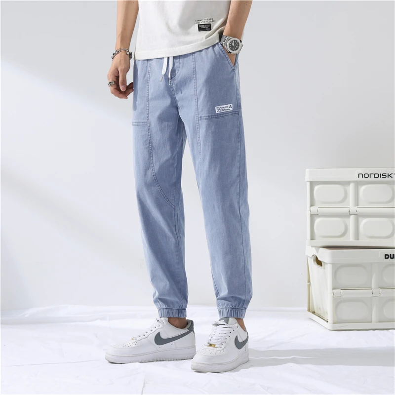 

men sports trousers 2022 summer New comfortable Men Casual pants thin bundle feet Breathable loose Male Joggers Sweatpants 27-38