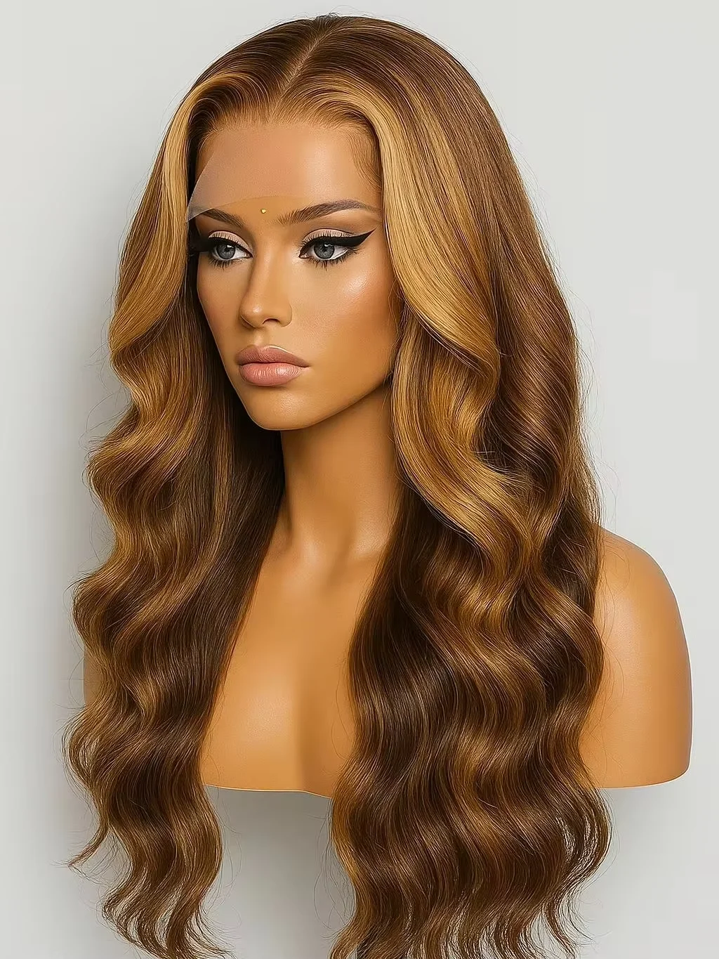 30 Inch Honey Blonde Ombre Wig - Stylish & Elegant