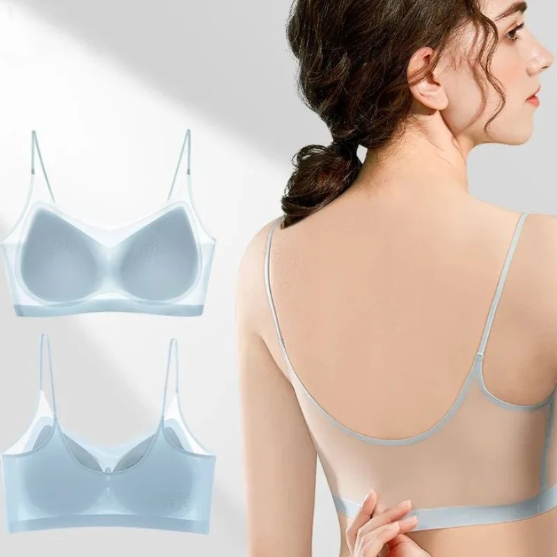 Ultra-thin Seamless Bras For Women Breathable Wireless Underwear Small Chest Sexy Lingerie Padded Push Up Bra Sexy Tube Top Bra