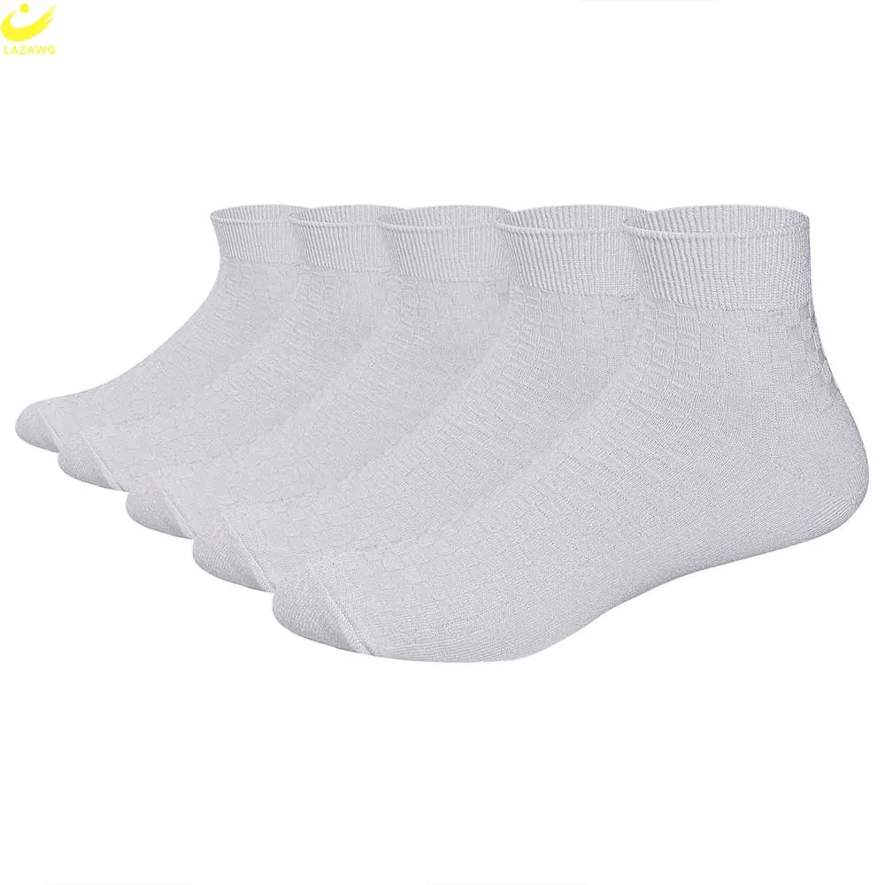 LAZAWG 5Pairs/Set Men's Cotton Socks Low Tube High Quality Casual Breathable Warm Sports Running Crew Socks for Men Soft Sock